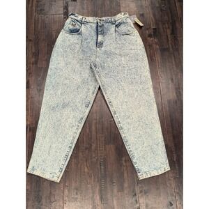 New Vintage Lee Jeans Womens 34x31 High Waist Acid Wash 80s USA Made